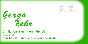 gergo nehr business card